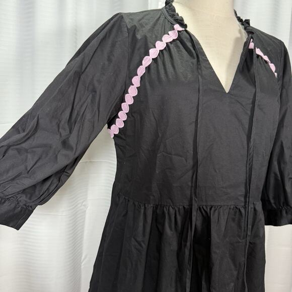 Crosby by Mollie Burch Colorblock Talulah Midi Dress Women's Size Medium Black - Picture 3 of 11